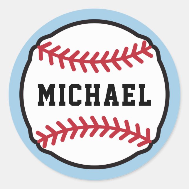 Namensschild für Baseball, benutzerdefinierte Hint Runder Aufkleber (Vorderseite)