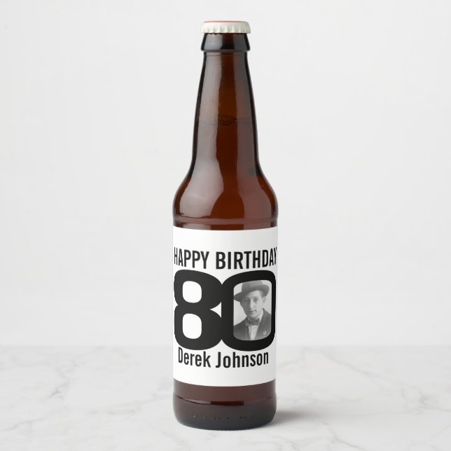 Namensschild für das benutzerdefinierte Foto 80. G Bierflaschenetikett (Vorderseite)