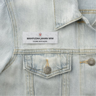 Namensschild für Einzelhandelsmitarbeiter Person