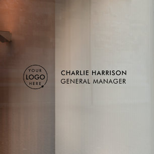 Namensschild   Glas Tür Geschäft Logo Transparent Fensteraufkleber