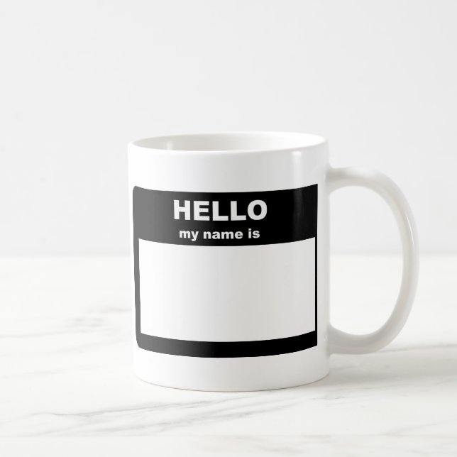 Namensschild - HALLO ist mein Name Kaffeetasse (Rechts)