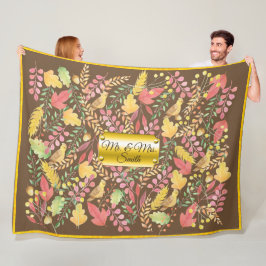 Namensschild-HerbstWatercolor personalisiert Fleecedecke