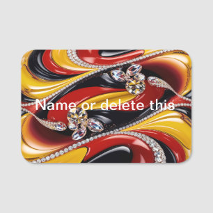Namensschild mit belgischen Farben