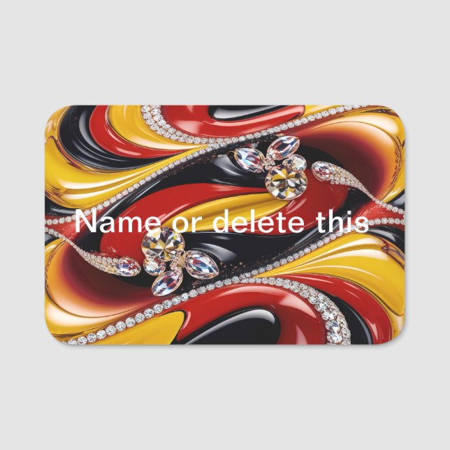 Namensschild mit belgischen Farben (Vorderseite)