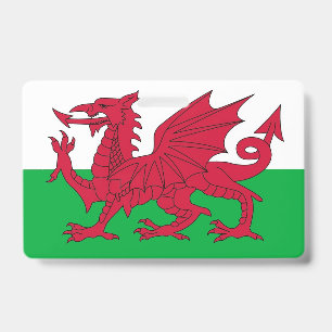 Namensschild mit der Flagge von Wales, Vereinigtes Ausweis