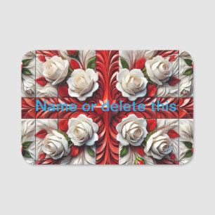 Namensschild mit englischer Rose Design