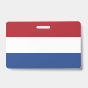 Namensschild mit Flagge der Niederlande Ausweis