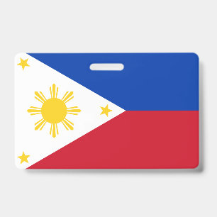 Namensschild mit Flagge der Philippinen Ausweis