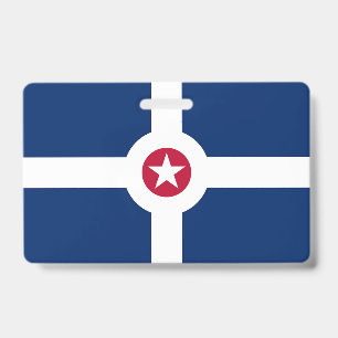 Namensschild mit Flagge der Stadt Indianapolis Ausweis