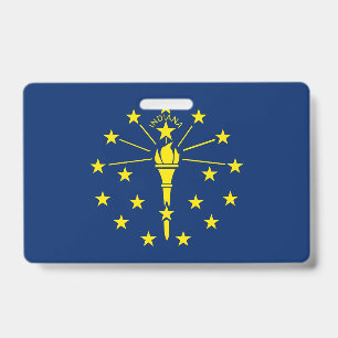 Namensschild mit Flagge des Bundesstaates Indiana, Ausweis