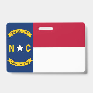 Namensschild mit Flagge des US-Bundesstaates North Ausweis