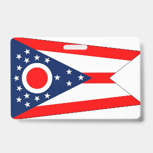 Namensschild mit Flagge des US-Bundesstaates Ohio Ausweis