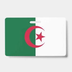 Namensschild mit Flagge von Algerien Ausweis