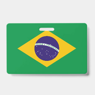 Namensschild mit Flagge von Brasilien Ausweis