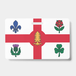 Namensschild mit Flagge von Montreal Ausweis