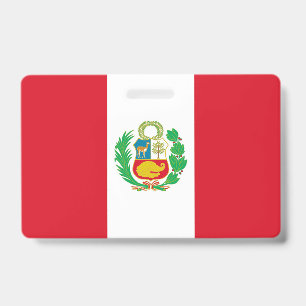 Namensschild mit Flagge von Peru Ausweis