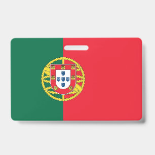 Namensschild mit Flagge von Portugal Ausweis