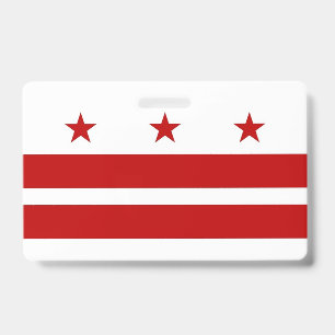 Namensschild mit Flagge von Washington DC, USA Ausweis