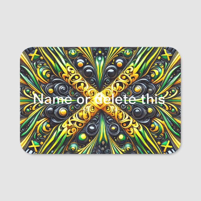 Namensschild mit jamaikanischen Farben (Vorderseite)