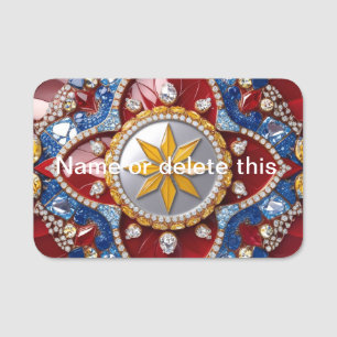 Namensschild mit kolumbianischen Farben