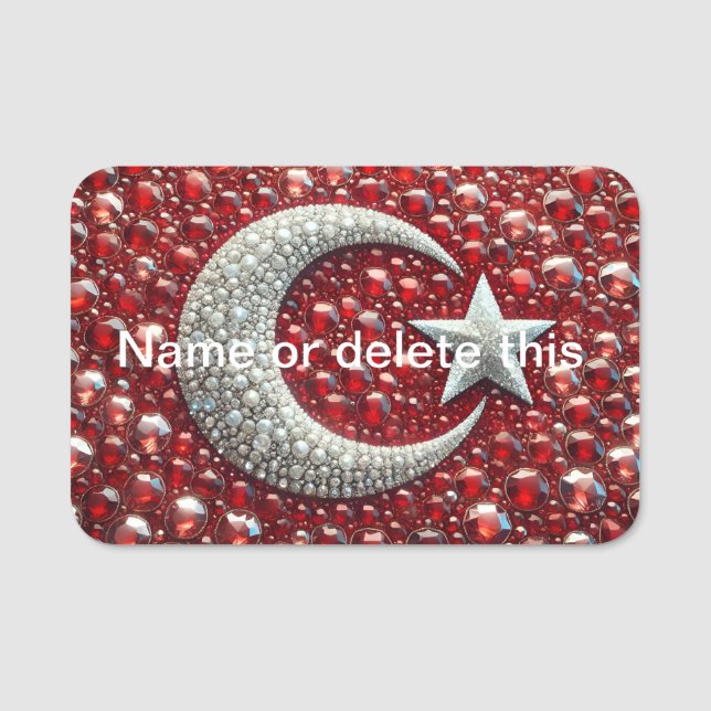 Namensschild mit türkischen Farben (Vorderseite)