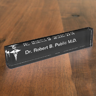 Namensschild Monogramm-Doktor-Desk Namensplakette