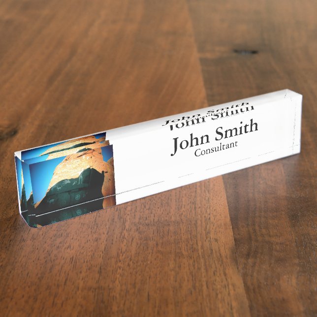 Namensschild - "Petroglyphe" Reihe Namensplakette (Seite)