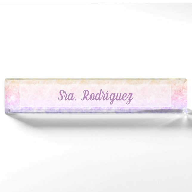 Namensschild Placa de Nombre Para escritorio Namensplakette (Vorderseite)
