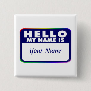 Namensschild-Schablone Button