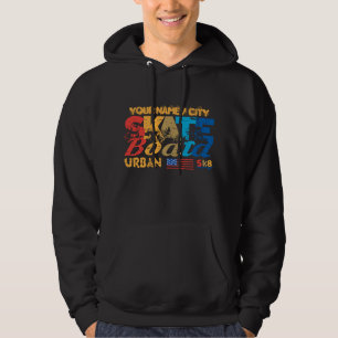 Namensschild-Skateboard Städtische SK8-Distressive Hoodie