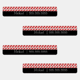 Namensschilder der Red Dots School Etiketten