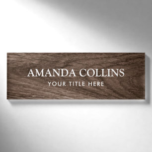 Namensschilder für elegantes Holz Namenschild