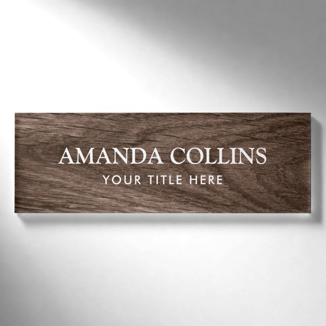 Namensschilder für elegantes Holz Namenschild (Vorderseite)