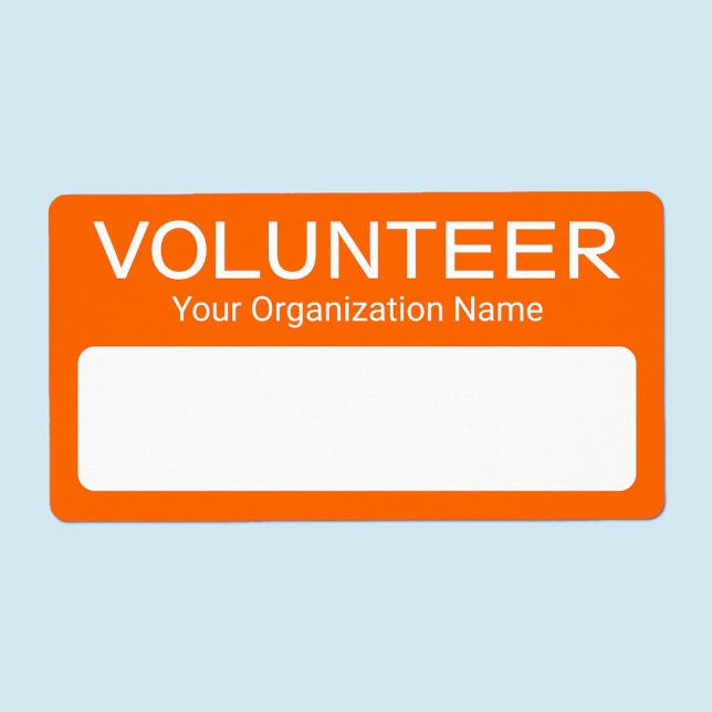 Namensschilder für freiwillige Bezeichnungen (MISOOK Orange Volunteer Name Tag Stickers)