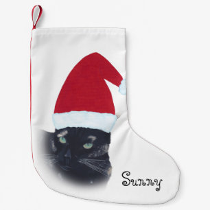 Namensschildpatt-Katzen-Sankt-WeihnachtsStrumpf Kleiner Weihnachtsstrumpf