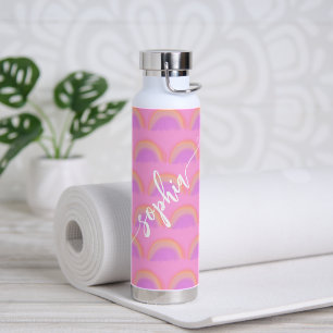 Namensschrift farbenfrohes Regenbogenmuster person Trinkflasche
