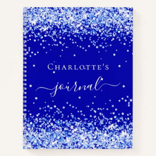 Namensschrift für Royal Blue Glitzer Glitzern Notizbuch