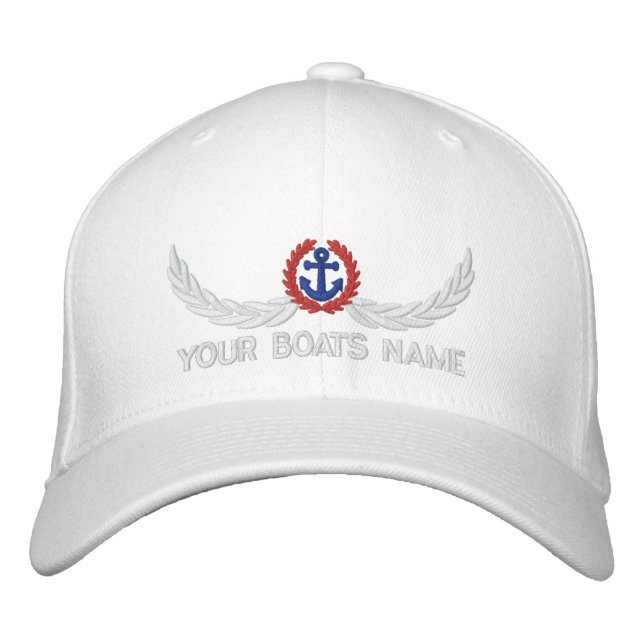 Namenssegelnkapitäne der personalisierten Boote Bestickte Baseballkappe (Vorderseite)