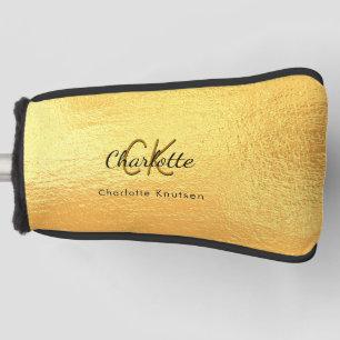 Namensskript für Goldmonogramm Golf Headcover