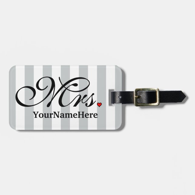 Namensstreifen frau-Wife Bride Customize Color Gepäckanhänger (Vorderseite horizontal)