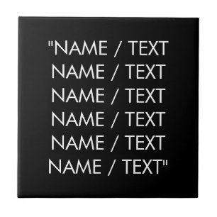 Namenstext anpassen elegant Schwarz-weiß Fliese
