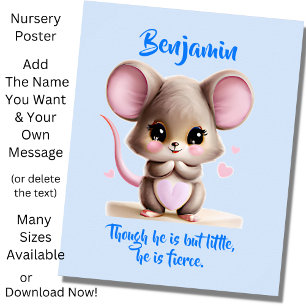 Namenstext hinzufügen, BabyMaus mit großen Ohren a Poster