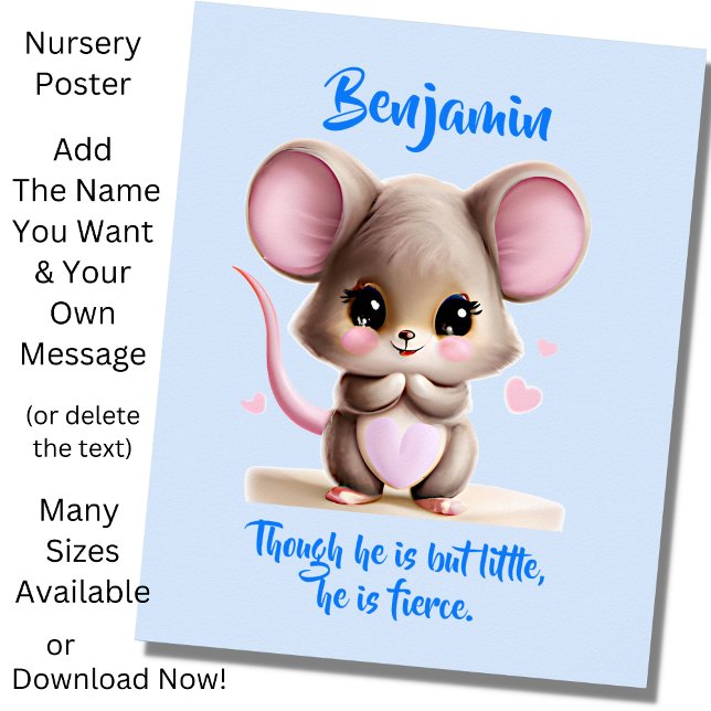 Namenstext hinzufügen, BabyMaus mit großen Ohren a Poster (Von Creator hochgeladen)