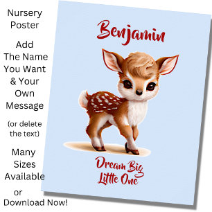 Namenstext hinzufügen, Niedlich Fawn - Baby Deh on Poster