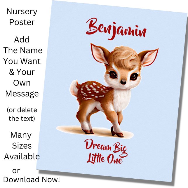 Namenstext hinzufügen, Niedlich Fawn - Baby Deh on Poster (Von Creator hochgeladen)