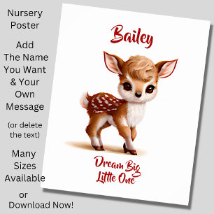 Namenstext hinzufügen, Niedlich Fawn - Baby Deh on Poster