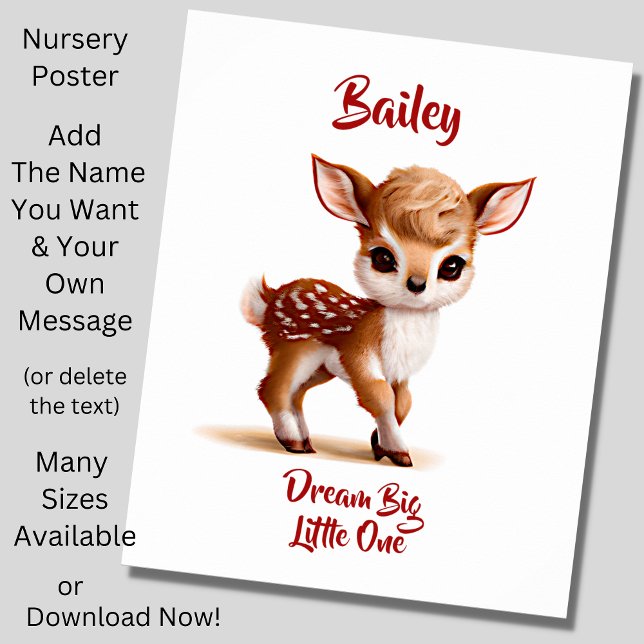 Namenstext hinzufügen, Niedlich Fawn - Baby Deh on Poster (Von Creator hochgeladen)