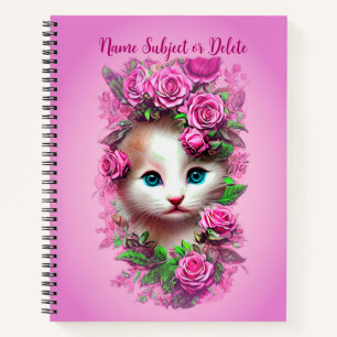 Namenstext hinzufügen, Niedliches Shabby Chic Kitt Notizbuch