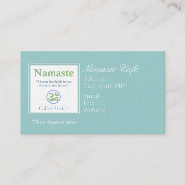 Namensübersetzung Terminkarte (Vorderseite)