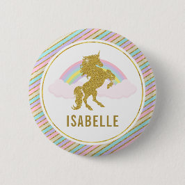 Namensumbau-Regenbogenunicorn-Party-Button Button